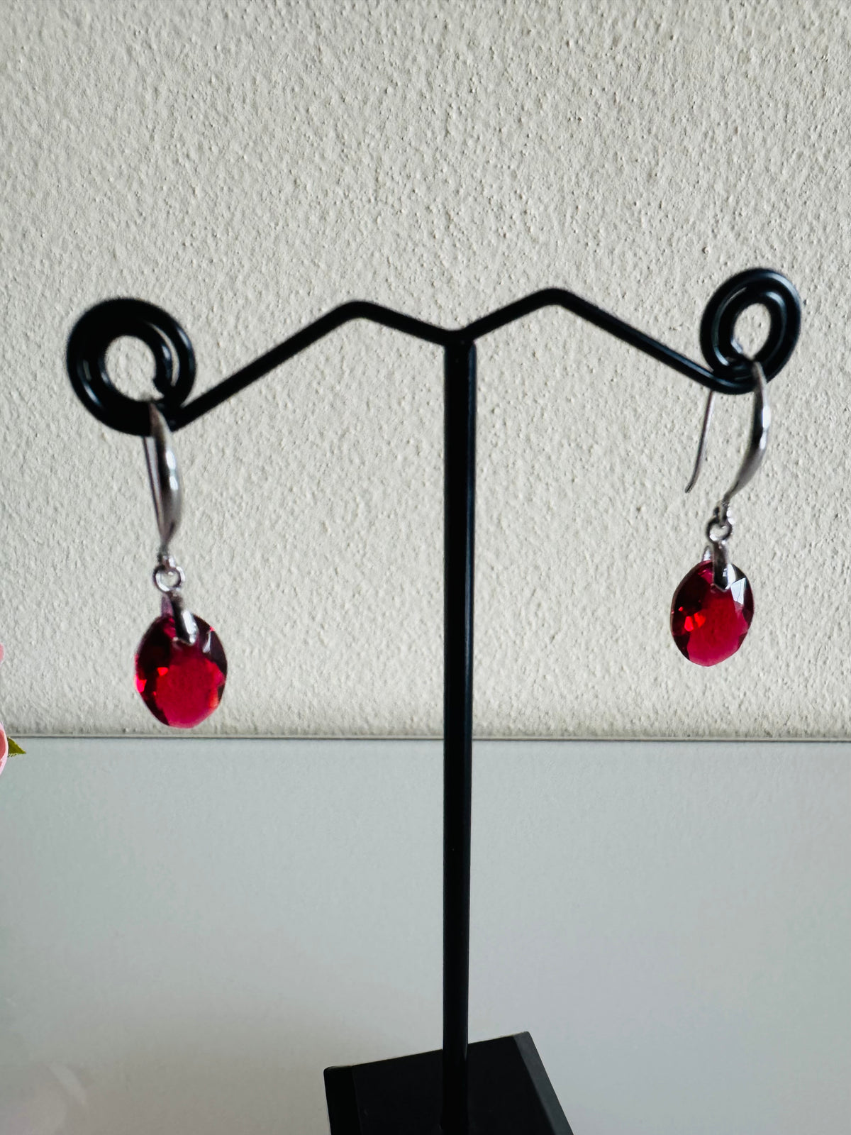 Swarovski Crystal Drop Earrings, Sterling Silver Dangle Earrings, Handmade Australian Jewellery, Red Crystal Earrings, Gift for Her