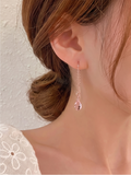 Swarovski Crystal Drop Earrings, Surgical Stainless Rose Gold Dangle Chain Earrings, Handmade Australian Jewellery, Rosegold pink Colour