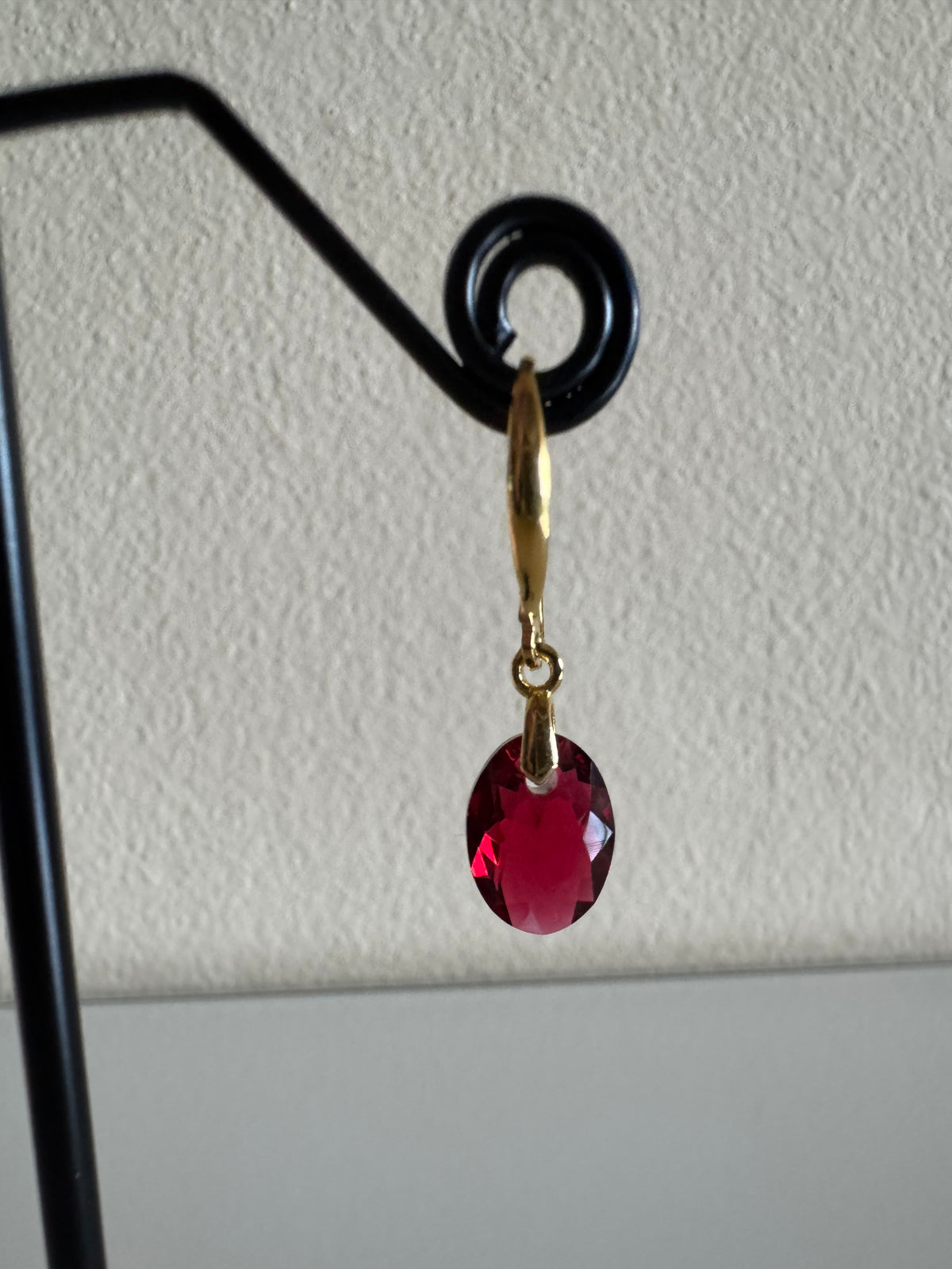 Swarovski Crystal Drop Earrings, Sterling Silver Gold Dangle Earrings, Handmade Australian Jewellery, Red Crystal Earrings, Gift for Her