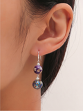 Sterling silver Japanese tensha beads and freshwater pearl earrings