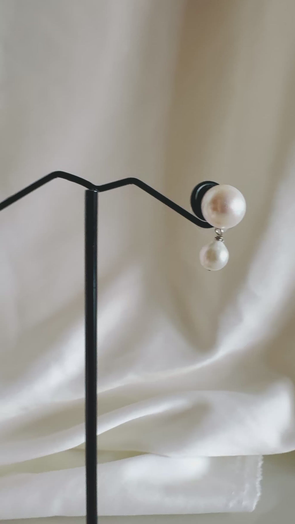925 Silver Pearl Stud Earrings with Stainless Steel Body & Removable Jackets, Minimalist Dainty Double-Sided Earrings, Gift for Her