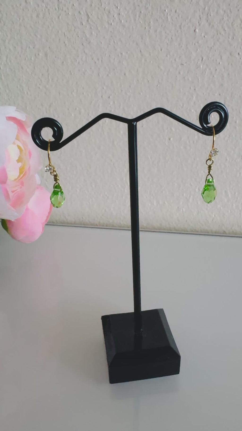 Sterling silver Swarovski elements crystal earring hooks