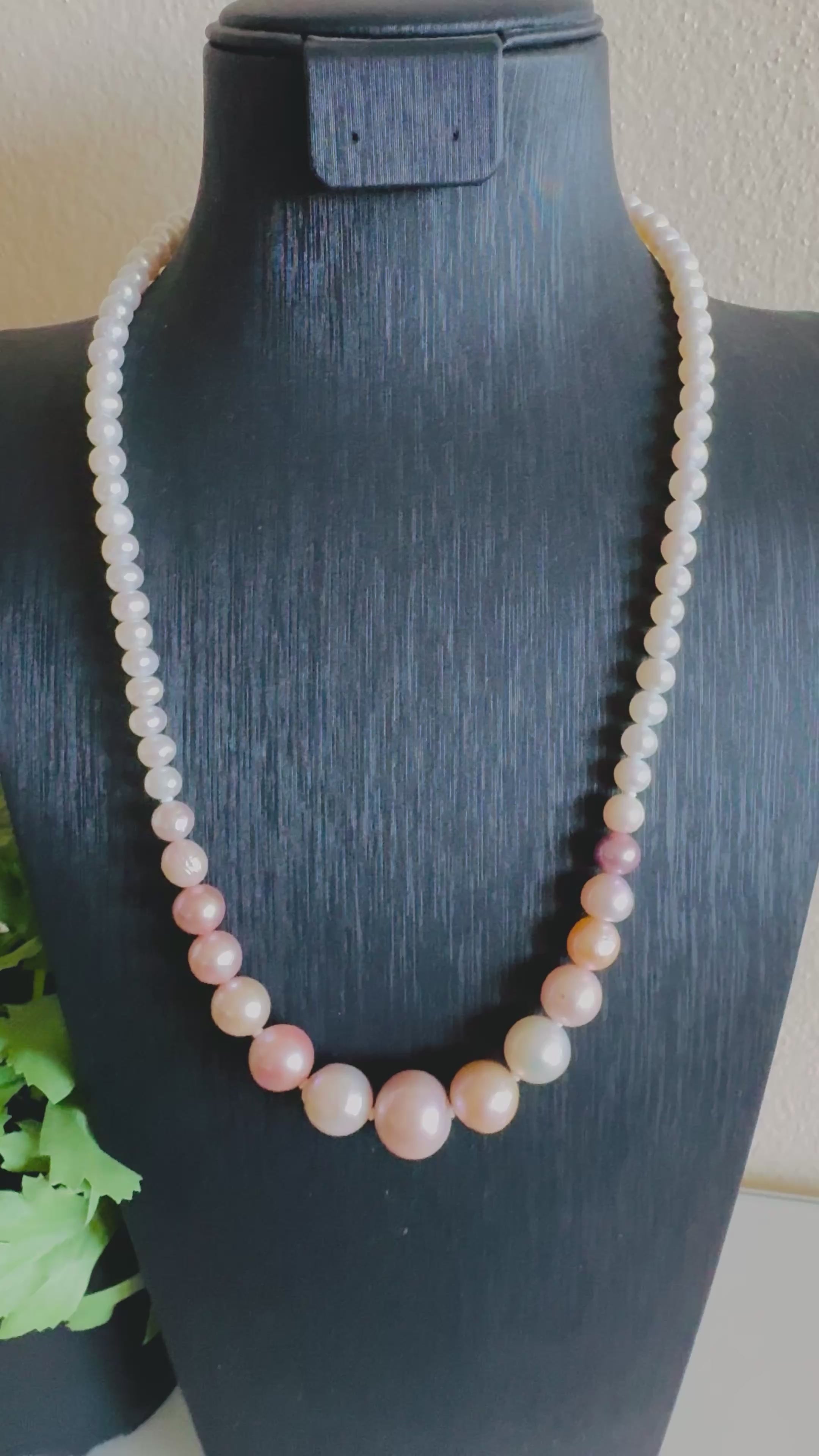 Natural Multiple Pink colours and White Freshwater Pearl Necklace, Surgical Stainless clasps, Handmade Australia