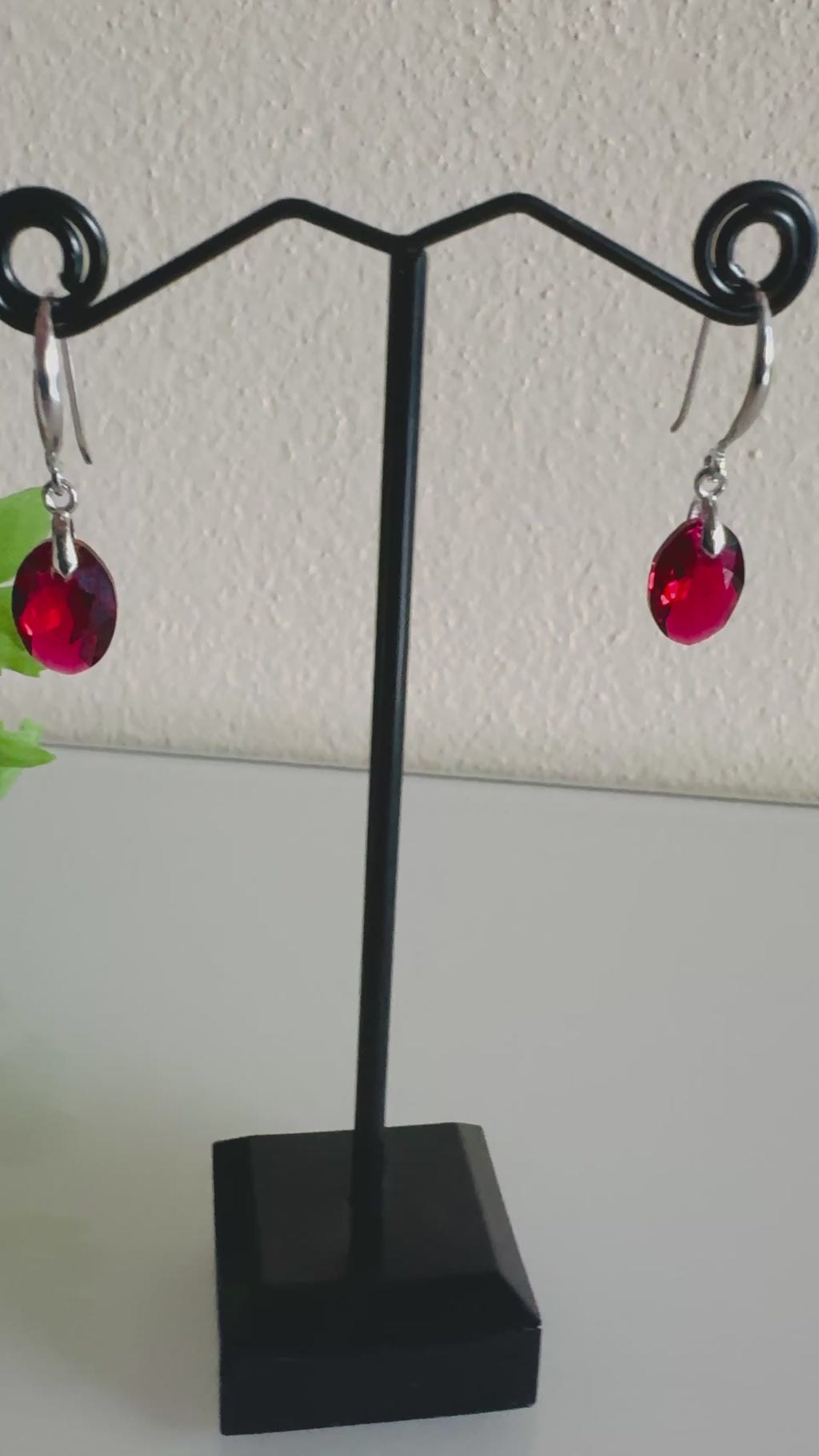 Swarovski Crystal Drop Earrings, Sterling Silver Dangle Earrings, Handmade Australian Jewellery, Red Crystal Earrings, Gift for Her
