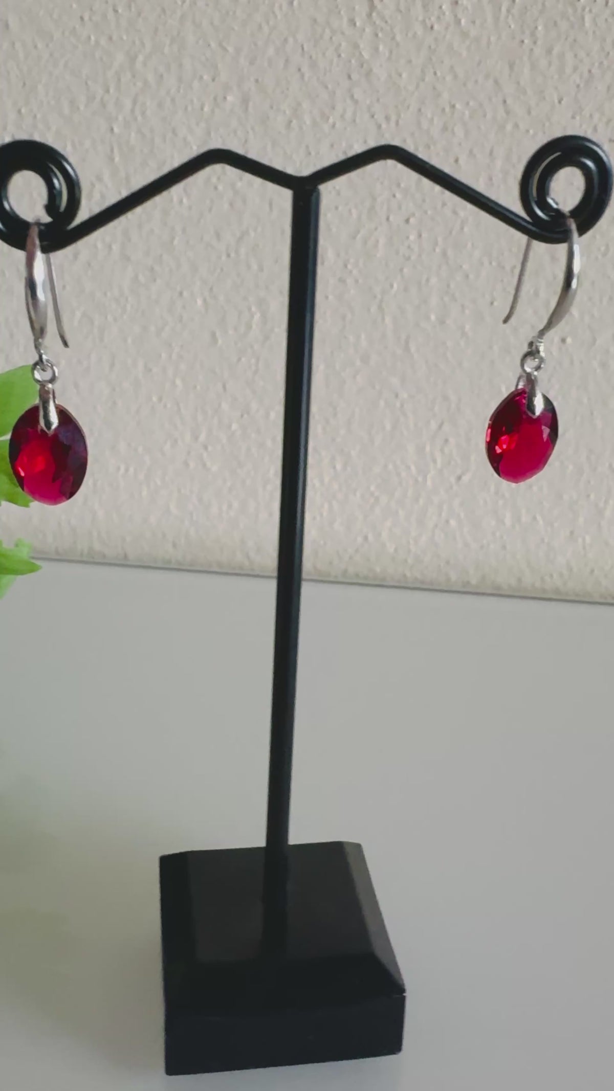 Swarovski Crystal Drop Earrings, Sterling Silver Dangle Earrings, Handmade Australian Jewellery, Red Crystal Earrings, Gift for Her