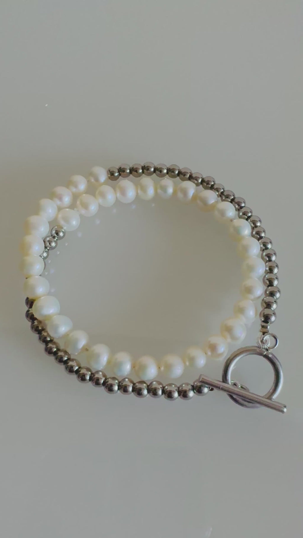 Freshwater Pearl Wrapping Bracelet, Real Pearl Jewellery, Waterproof Surgical Stainless Beads & Toggle Clasps, Gift for Her