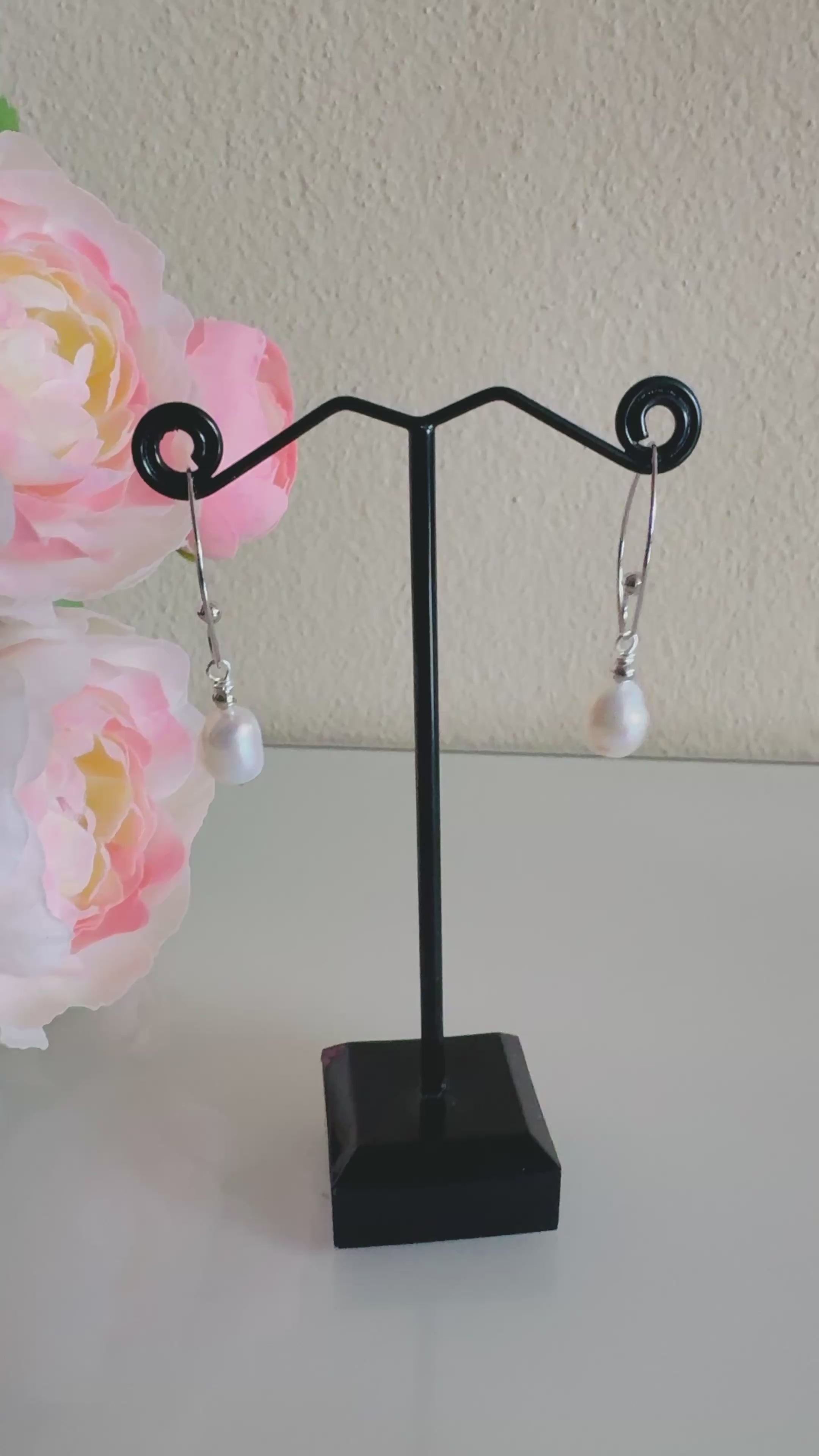 Sterling silver freshwater pearl earrings