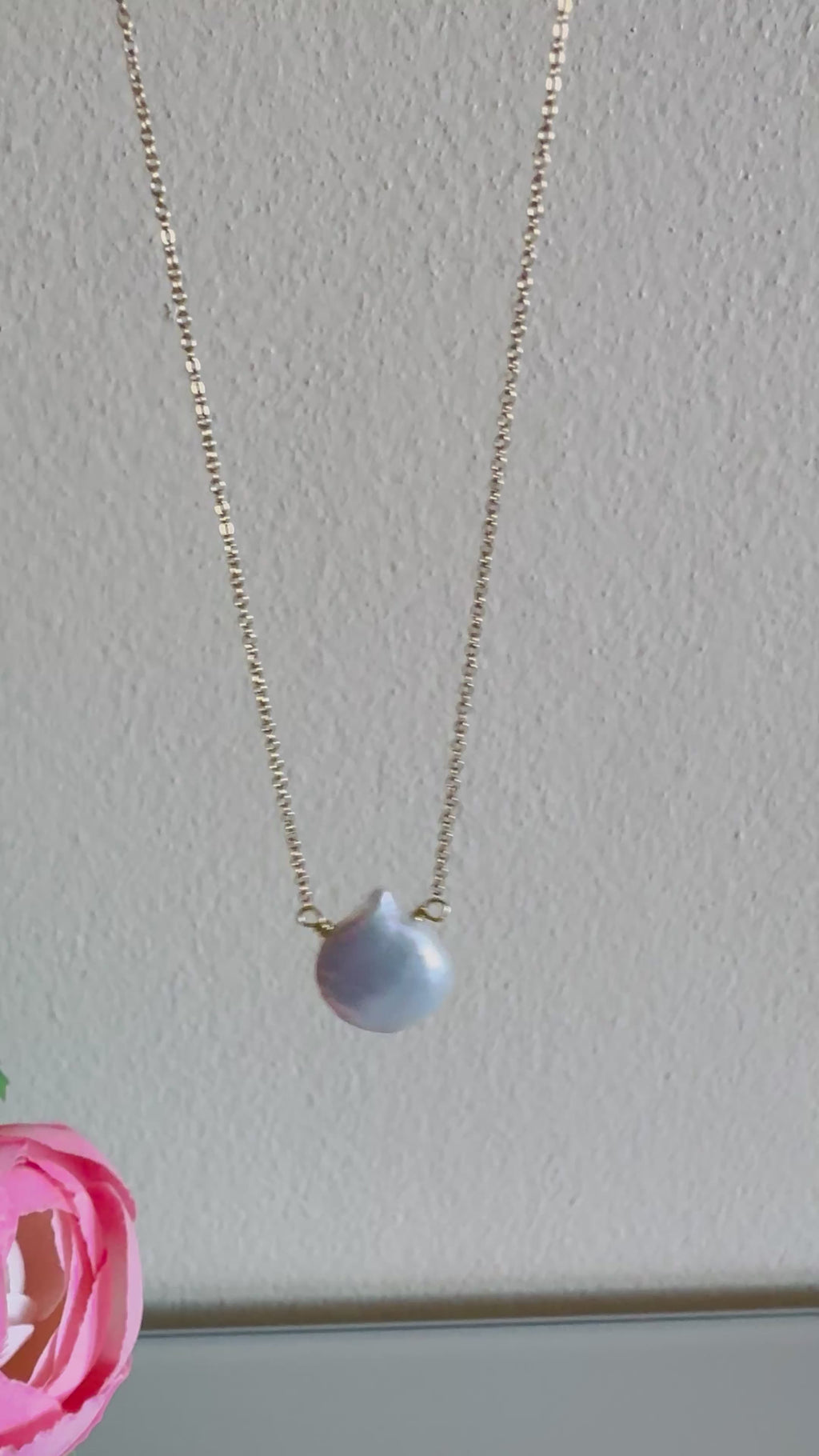 Freshwater pearl necklace with stainless gold chain(Tarnish free & waterproof)