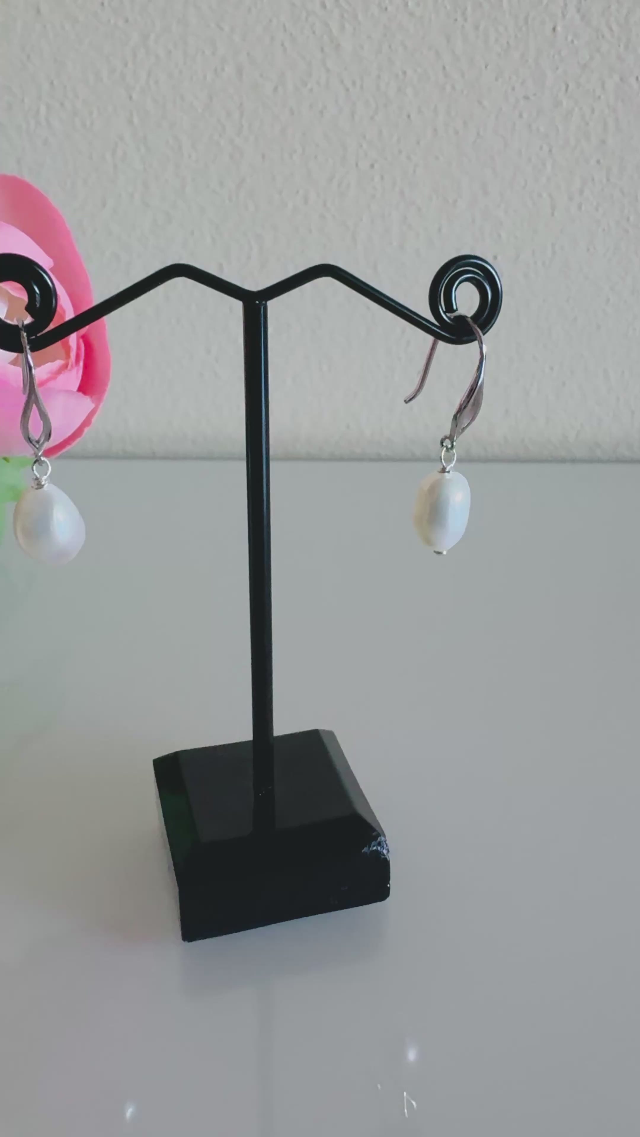 Sterling silver freshwater pearl earrings